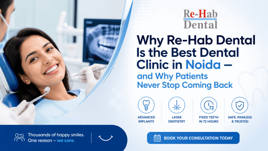 Best Dentist Near Me - Re-Hab Dental - Why Re-Hab Dental Is the Best Dental Clinic in Noida — and Why Patients Never Stop Coming Back Best Dental Clinic in Noida | Painless Dental Treatment, Cosmetic Dentistry & Dental Implants Expert Care
