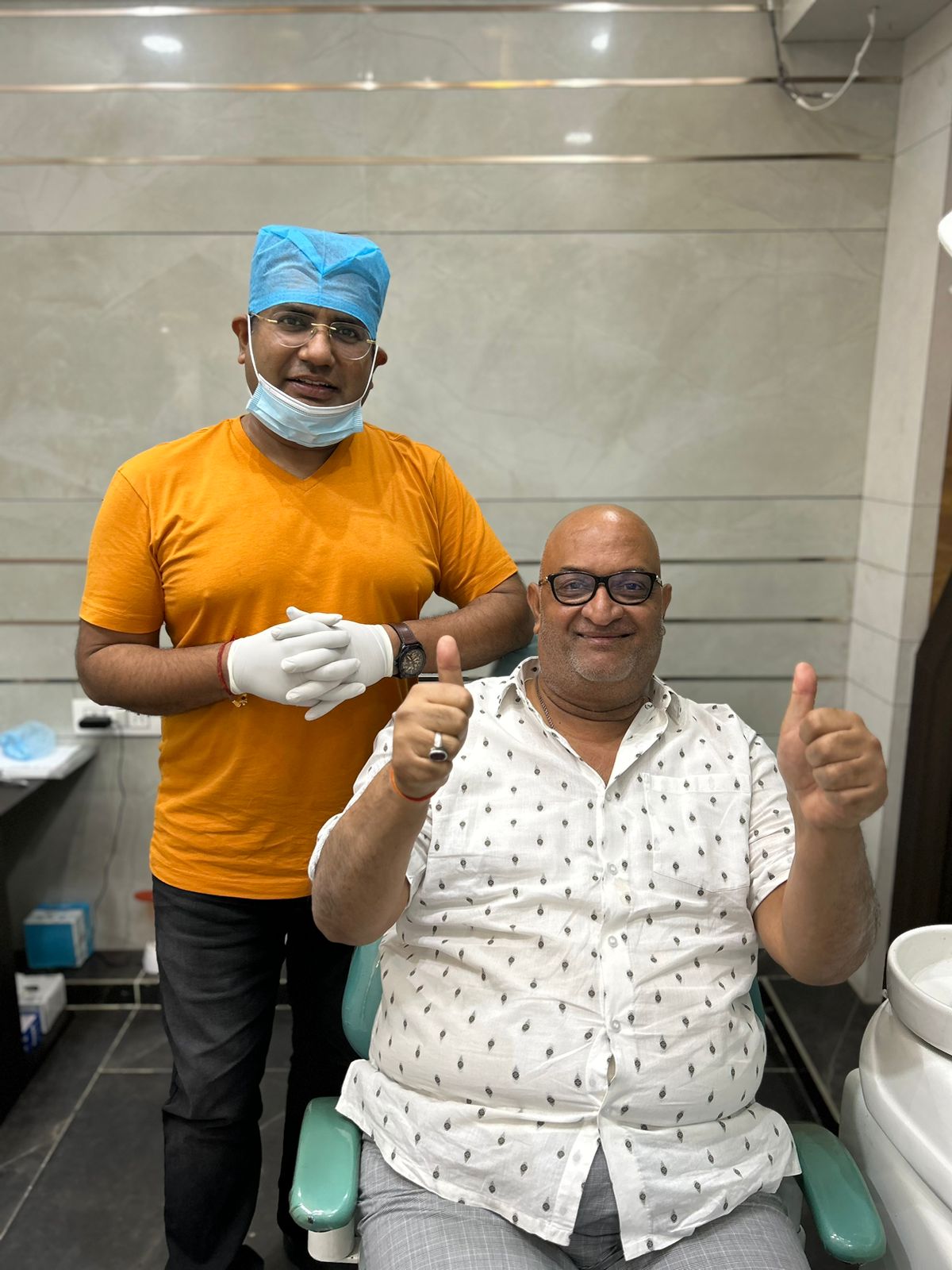 Dr. Rohit Yadav With Patient Successful Dental Implants