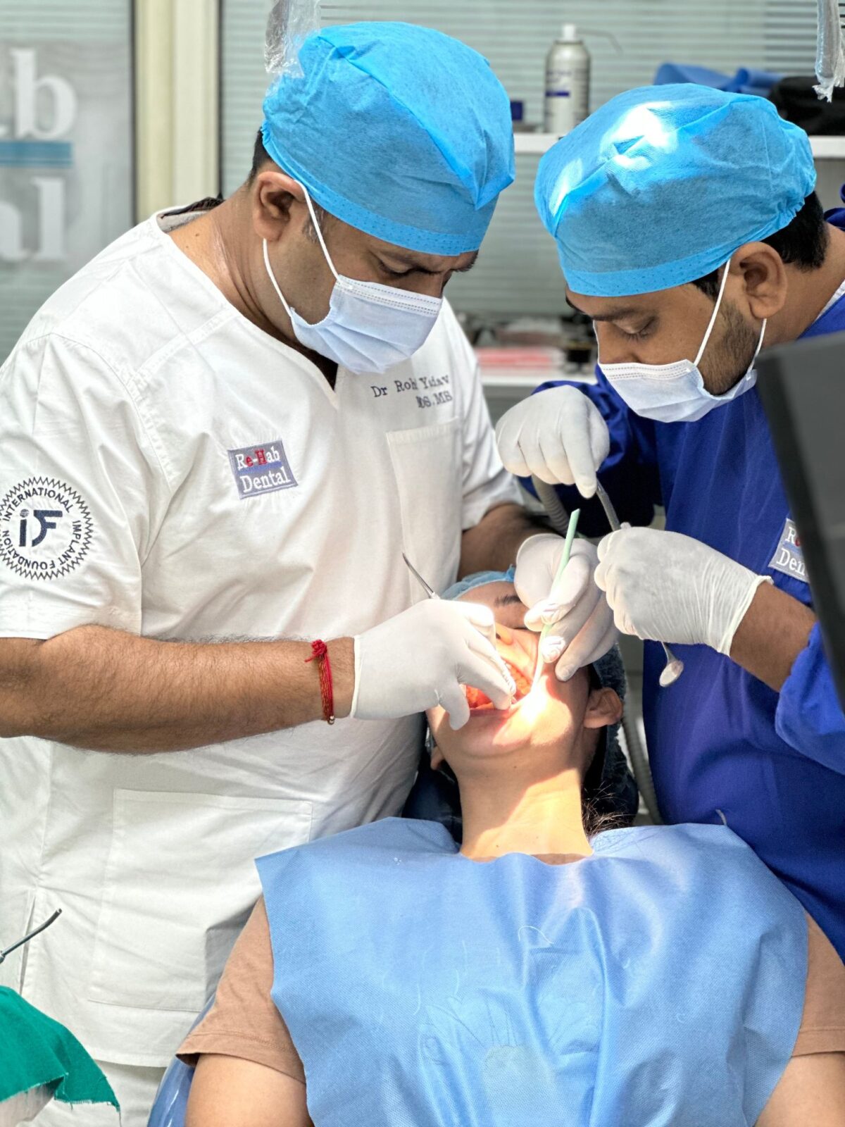 Dr. Rohit Yadav Doing Dental Implants