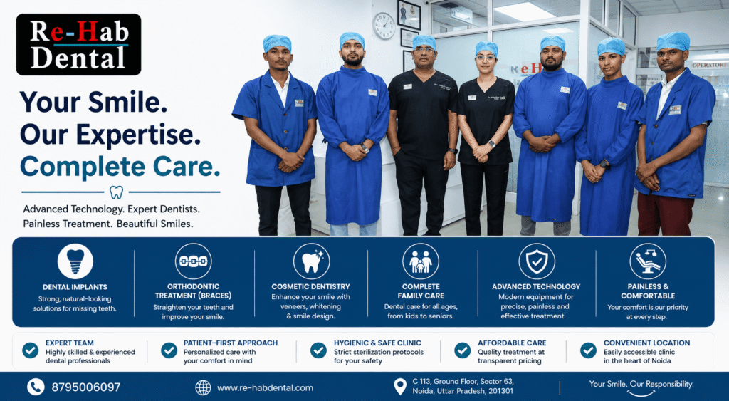 Best Dentist Near Me - Re-Hab Dental - Why Re-Hab Dental Is the Best Dental Clinic in Noida — Implants, Braces & Complete Family Care Why Re Hab Dental Is the Best Dental Clinic in Noida — Implants, Braces & Complete Family Care